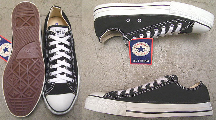 Deadstock 1990'S CONVERSE ALL STAR LOW Black 黒 USA製 箱付 - Luby's （ルビーズ）