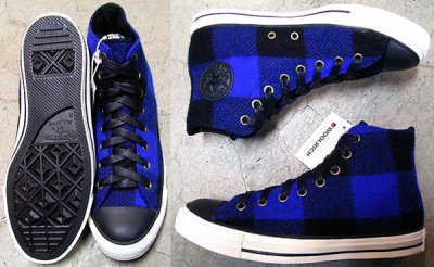 画像1: CONVERSE ALL SATR CT WOOLRICH HI BLUE(Buffalo Plaid)　箱ナシ