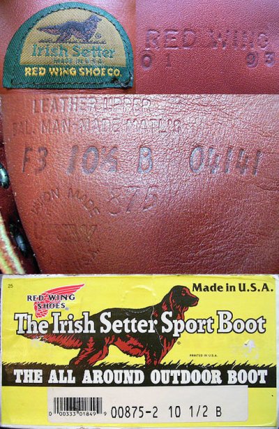 画像3: Deadstock 1993'S RED WING Irish Setter 875-2 半円緑タグ Made in USA 箱付 
