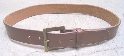 画像1: RALPH LAUREN  RLPC Brass Buckle Leather Belt ラルフ・ローレン イタリア製