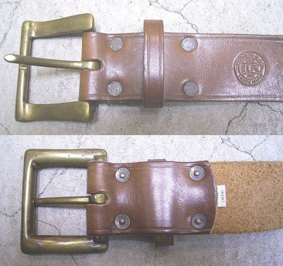 画像2: RALPH LAUREN  RLPC Brass Buckle Leather Belt ラルフ・ローレン イタリア製