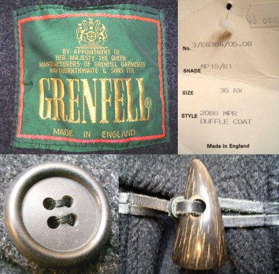 画像3: Deadstock 1990-2000'S GRENFELL DUFFLE COAT グレンフェル イギリス製　チャコール
