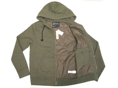 画像1: J.Crew Hoodie Army・Green ジェイ・クルー　パーカー　ナイロン・リップ・ストップ裏地