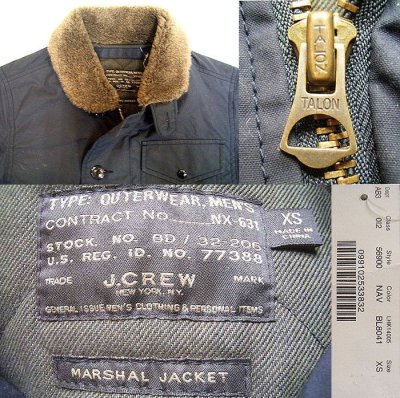 画像3: J.CREW MARSHAL JK ジェイ・クルー 紺デッキJK USNタイプ Millerain®Fabric