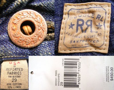 画像3: Double RL(RRL) U.S.N. Denim Trousers  リネン混 Vintage加工 USA製