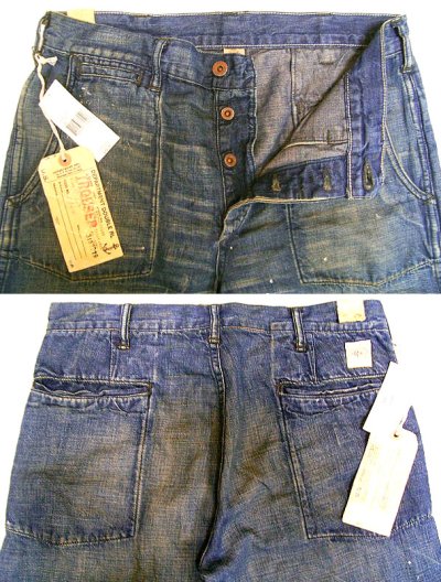 画像2: Double RL(RRL) U.S.N. Denim Trousers  リネン混 Vintage加工 USA製