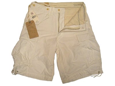 画像1: Double RL(RRL) US.Military White Cargo Shorts 白ポプリン Vintage加工　