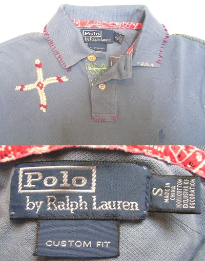 画像2: POLO by Ralph Lauren Native American Polo Shirts 灰青 コンチョ・プリント・刺繍
