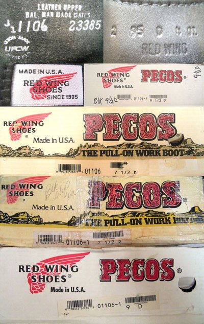 画像3: Deadstock 1997-2001'S RED WING 1106-1 Black Pecos Boots USA製 箱付