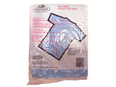 画像2: Deadstock 1984'S FRUIT OF THE LOOM ポケＴ ブルー 綿100% USA製 袋入