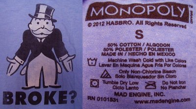 画像3: MONOPOLY "Broke?" T-Shirts 50/50 MAD ENGINE モノポリー Tシャツ 