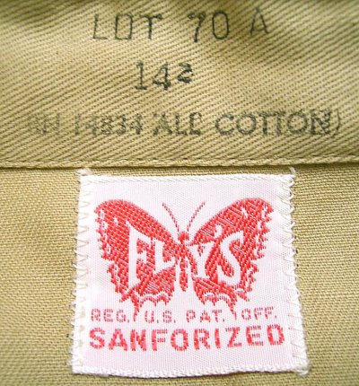 画像3: Deadstock 1960-70'S FLY'S Lot:70A  Khaki Cotton Twill  Work Shirts USA製 