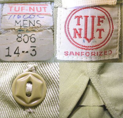 画像3: Deadstock 1960-70'S TUF-NUT Khaki Twill  Work Shirts マチ付（ミミ付） USA製 