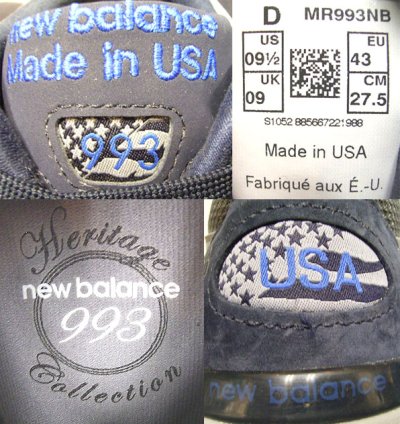 画像3: New Balance MR993NB (Navy×Blue) Made in USA USA限定 アメリカ製 箱付