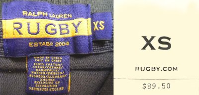 画像3: RUGBY by Ralph Lauren R.L.F.C. Polo  ラグビー・鹿の子ポロシャツ 黒×白