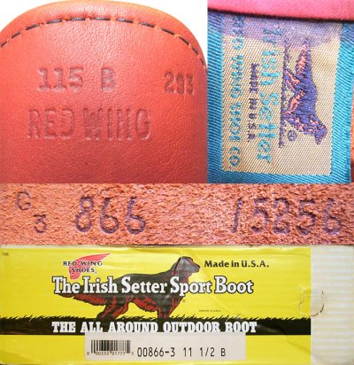 画像3: Deadstock 1993'S RED WING Irish Setter 866-3 赤茶Oro Ruset箱付 BIG SIZE