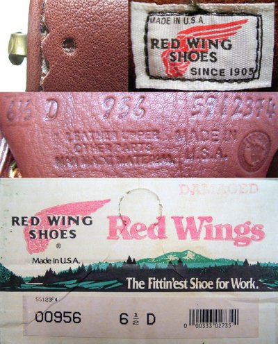 画像3: Deadstock 1994'S RED WING 956 RUGGED WORK BOOT 6inch USA製 箱付 FS