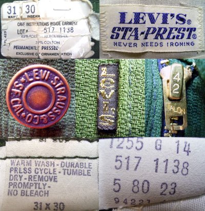 画像3: Deadstock 1980'S LEVI'S 517-1138 STA-PREST リーバイス スタプレ USA製
