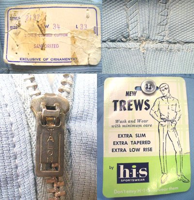 画像3: Deadstock 1960-70'S HIS Lot2137 Western Slim Fit Trouser ピケ素材 USA製