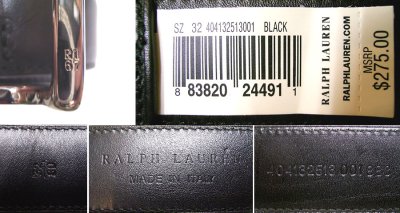 画像3: RALPH LAUREN 67 CALF LEATHER Belt カーフ （本革）ベルト 黒 イタリア製
