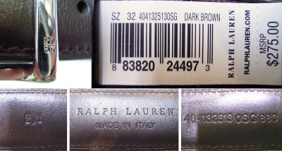 画像3: RALPH LAUREN 67 CALF LEATHER Belt カーフ （本革）ベルト 茶 イタリア製