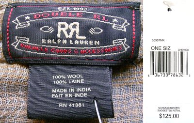 画像3: Double RL(RRL) Plaid Wool Stole Brown ダブルアールエル スカーフ ブラウン