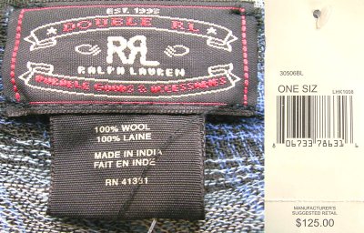 画像3: Double RL(RRL) Plaid Wool Stole Blue ダブルアールエル スカーフ ブルー 