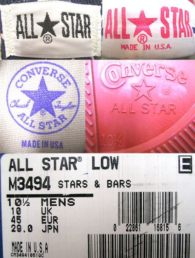 画像3: Deadstock 1990'S CONVERSE ALL STAR STARS&BARS(星条旗) USA製 箱付