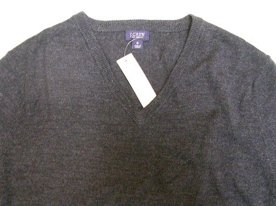 画像2: J.CREW V-Neck Sweater 100% Merino Wool Charcoal-Gray Vネック・セーター 