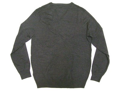 画像1: J.CREW V-Neck Sweater 100% Merino Wool Charcoal-Gray Vネック・セーター 