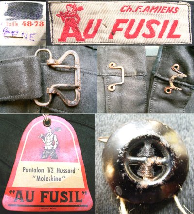 画像3: Deadstock 1940-50'S AU FUSIL  Moleskin Work Trousers 黒モールスキンパンツ