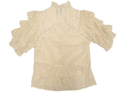 画像1: Double RL(RRL) Short-Sleeved Cotton Lace Blouse 【Women's】生成りレース