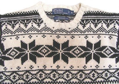 画像2: POLO by Ralph Lauren Snow Flake  Knit Sweater 白×黒 雪柄ニット セーター