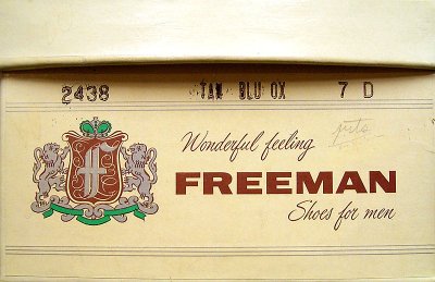 画像3: Deadstock 1960'S FREEMAN 2438 TAN Blucher Oxford (V-Tip) USA製 箱付