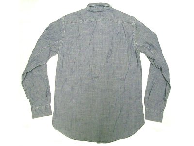 画像1: J.CREW Blue Chambray Shirts Chin-Strap Vintageヴィンテージ加工シャンブレー