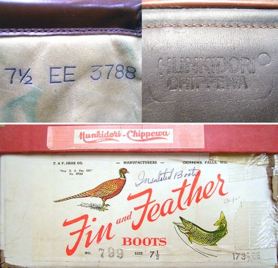 画像3: Deadstock 1950'S Hunkidori (F&F SHOE CO) 799 Moc Boots 黒 USA製 箱付