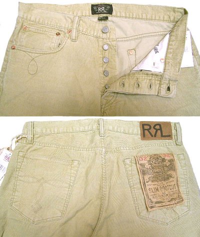 画像2: Double RL(RRL) SLIM BOOTCUT Corduroy Pants Yellowish Vintage加工 USA製