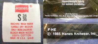 画像3: Deadstock 1985'S Hanes  POCKET-T ヘインズ ポケT 綿100% 紺 USA製 袋入