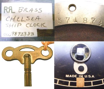 画像3: CHELSEA U.S.N. DECK CLOCK MECHANICAL(MAINSPRING) BARSS 1940'S 