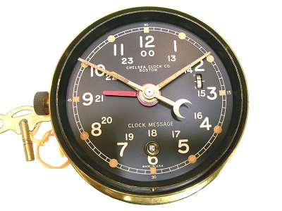 画像2: CHELSEA U.S.N. DECK CLOCK MECHANICAL(MAINSPRING) BARSS 1940'S 