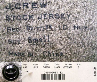 画像3: J.CREW Henley Neck T-Shirts ジェイ・クルー 杢グレー ヘンリーネックTシャツ　