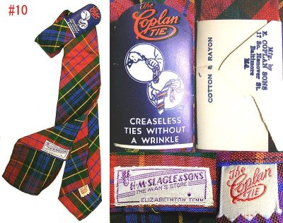 画像1: Deadstock 1960'S The Coplan Plaid Tie USA製　綿×レーヨン チェック・ネクタイ