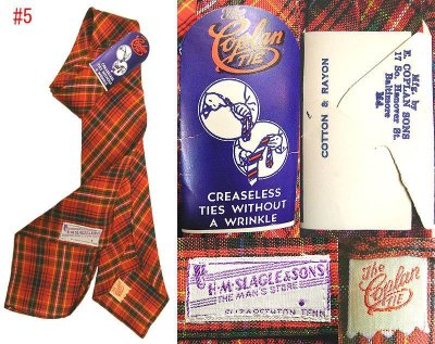 画像2: Deadstock 1960'S The Coplan Plaid Tie USA製　綿×レーヨン チェック・ネクタイ