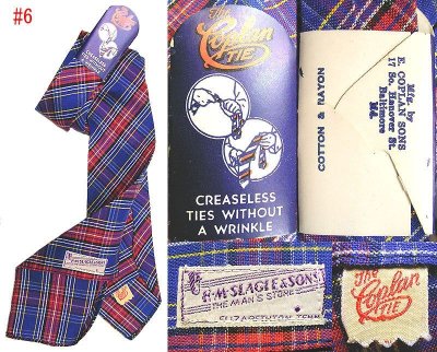 画像3: Deadstock 1960'S The Coplan Plaid Tie USA製　綿×レーヨン チェック・ネクタイ