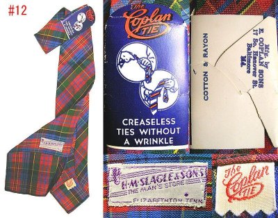 画像3: Deadstock 1960'S The Coplan Plaid Tie USA製　綿×レーヨン チェック・ネクタイ