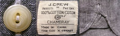 画像3: J.CREW Gray Chambray Shirts  Chin-Strap 灰シャンブレーシャツ ONE WASH