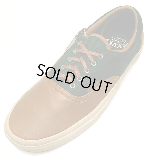 画像2: VANS Era CA Green Flannel ヴァンズ エラ 緑フランネル×茶レザー 箱付 (2)