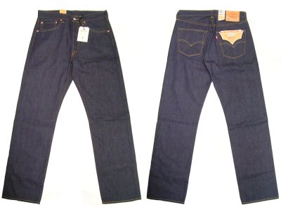 画像1: Levis 501 Jeans Shrink-To-Fit Made in USA 生デニム 革ラベル 赤ミミ付  