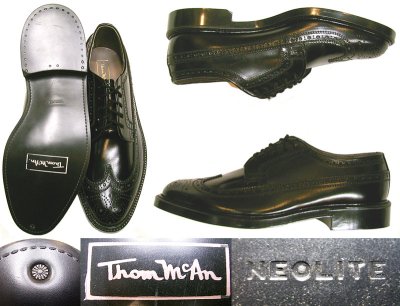 画像2: Deadstock 1970'S Thom McAn129 WING-TIP Shoes Made in USA 黒 箱付