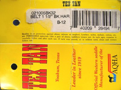 画像3: Deadstock 1990'S TEX TAN 1005 Harness Leather Belt 黒 極厚ベルト USA製